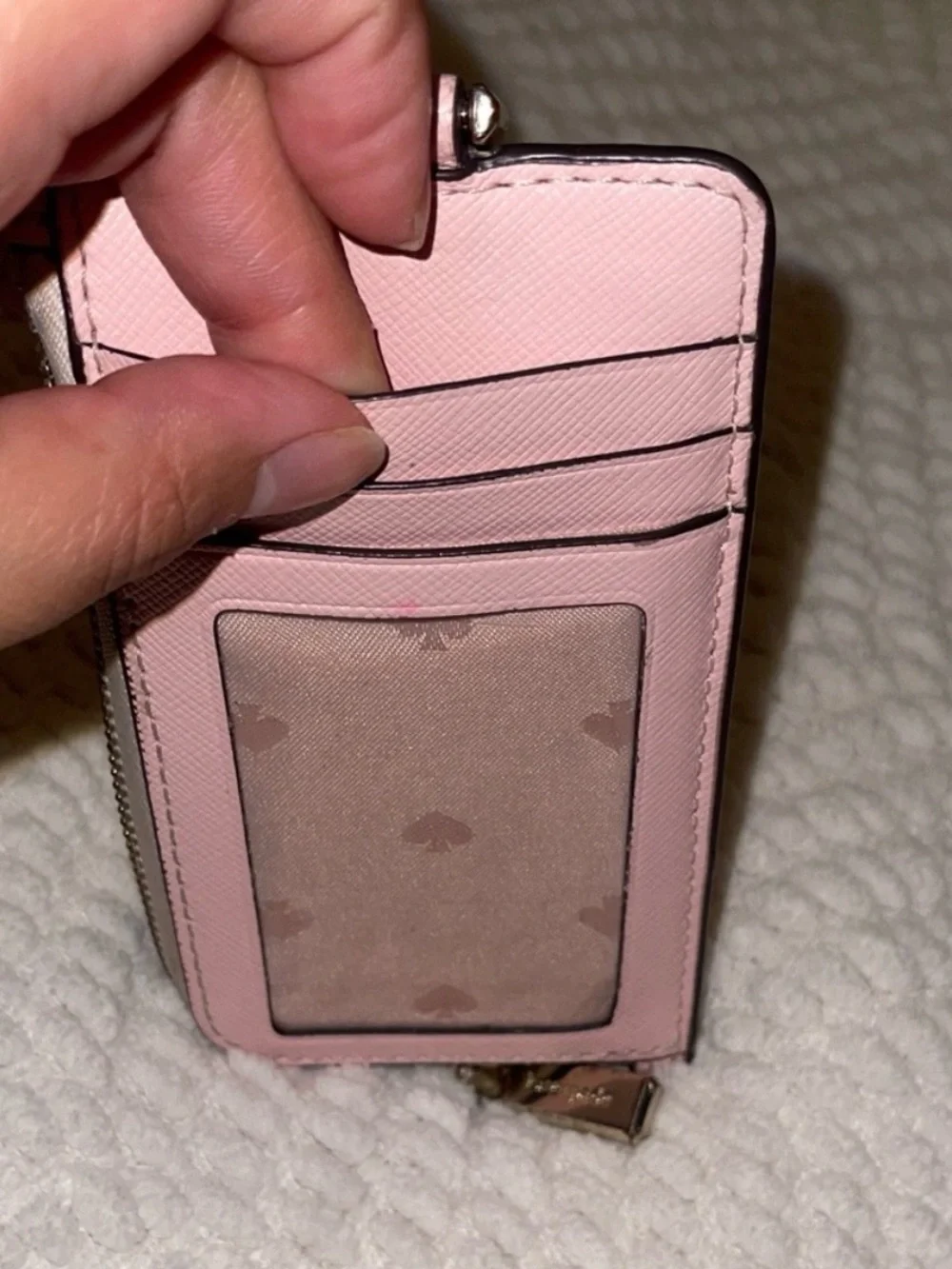 Kate Spade Wallet Lot of 2 Pink Beige Leather Card Holder Coin Purse